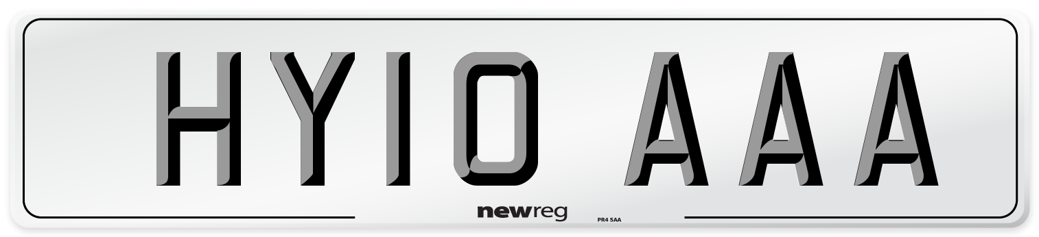 HY10 AAA Number Plate from New Reg